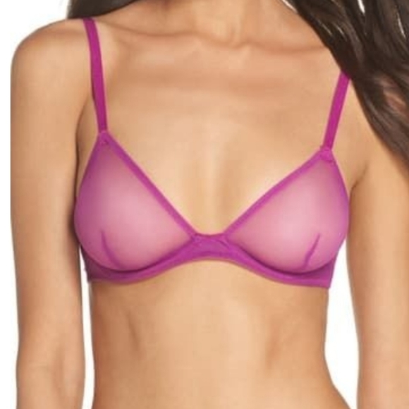 Free People Other - Free People Underwire Pink Mesh Triangle Cup Bra